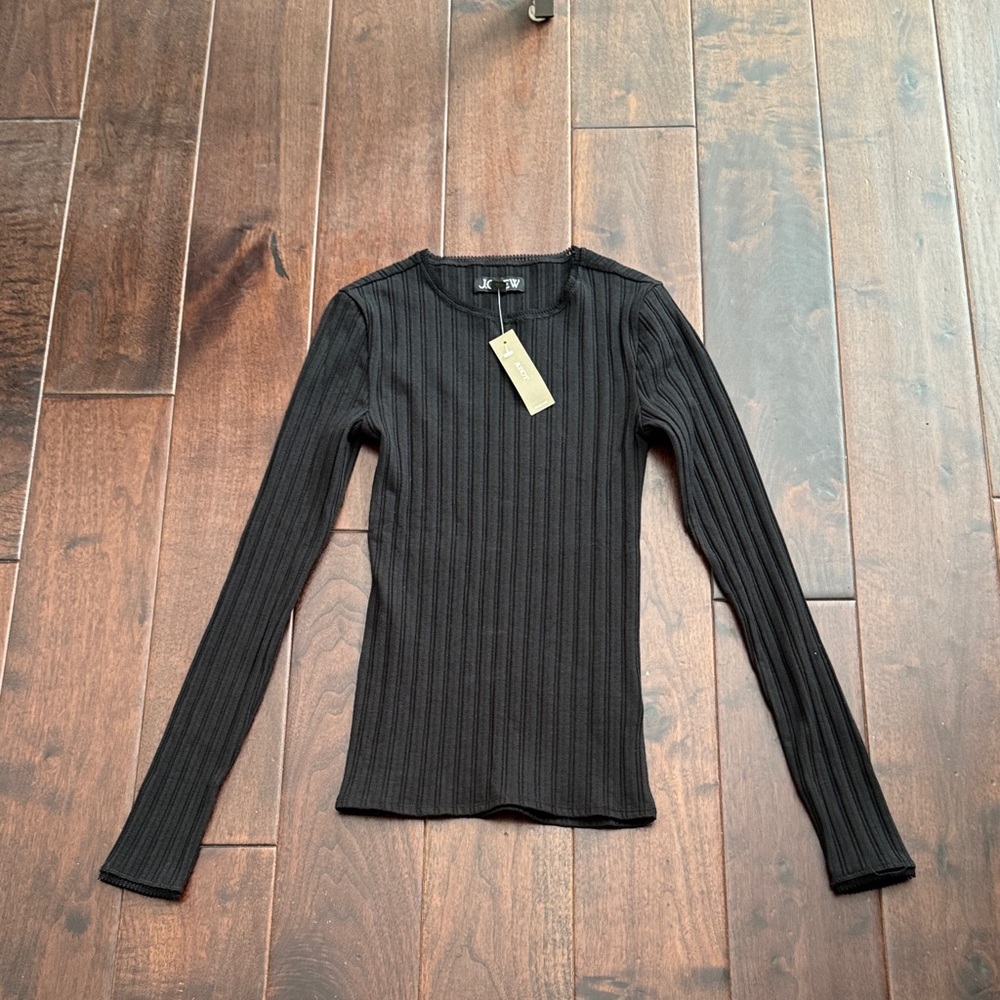 J. Crew Black Ribbed Top